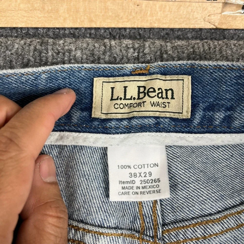 LL Bean Jeans Mens Size 38x29‎ Blue Comfort Waist Straight Leg Classic Denim